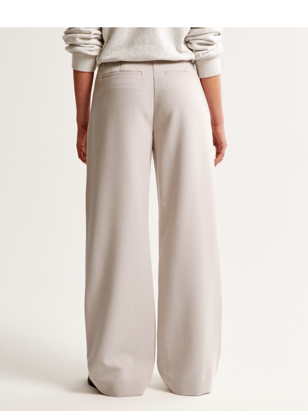 Abercrombie & Fitch Sloan Tailored Wide Leg Pants - Light Taupe - Picture 9 of 10